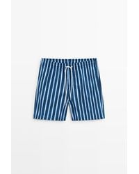 MASSIMO DUTTI - Tri-Color Striped Swimming Trunks - Lyst