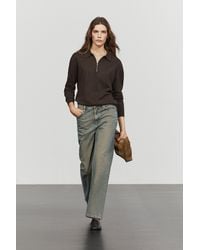 MASSIMO DUTTI - Wool Blend Quarter-Zip Knit Sweater - Lyst