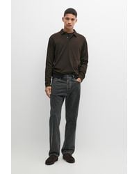 MASSIMO DUTTI - 100% Cotton Long Sleeve Polo Shirt - Lyst