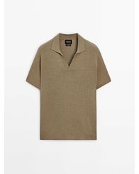 MASSIMO DUTTI - Linen Blend Knit Polo Sweater -Limited Edition - Lyst