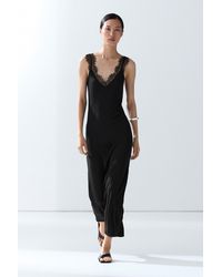MASSIMO DUTTI - Flowing Lingerie Midi Dress - Lyst