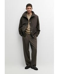 MASSIMO DUTTI - Cotton-Blend Funnel Neck Jacket - Lyst