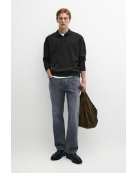 MASSIMO DUTTI - 100% Merino Wool Knit Polo Sweater - Lyst