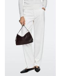 MASSIMO DUTTI - Nappa Leather Crossbody Bag With Topstitching - Lyst