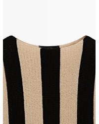 MASSIMO DUTTI - Striped Cotton Blend Knit Sweater - Lyst