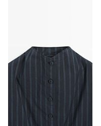 MASSIMO DUTTI - Striped High Neck Bomber Jacket - Lyst