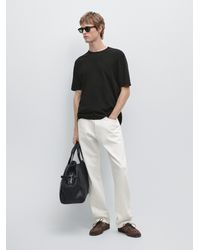 MASSIMO DUTTI - 100% Cotton Short Sleeve Knit Sweater - Lyst