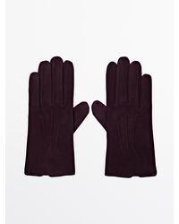 MASSIMO DUTTI - Suede Leather Gloves - Lyst