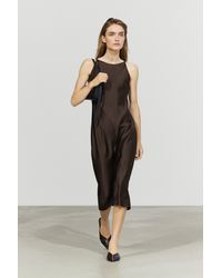 MASSIMO DUTTI - Flowing Satin Midi Dress - Lyst