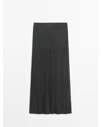 MASSIMO DUTTI - Falda Midi Punto Plisada - Lyst