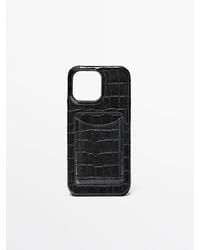 MASSIMO DUTTI - Nappa Leather Iphone 16 Pro Case - Lyst