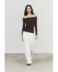 MASSIMO DUTTI - Long Sleeve Stretch Top - Lyst