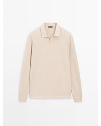 MASSIMO DUTTI - 100% Katoenen Poloshirt Met Versleten Effect - Lyst