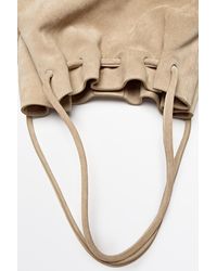 MASSIMO DUTTI - Ruched Split Suede Leather Bag - Lyst