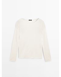 MASSIMO DUTTI - Trui Van Wolmix Met Boothals - Lyst
