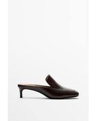MASSIMO DUTTI - Leather Heeled Loafer - Lyst