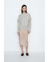 MASSIMO DUTTI - Short Sleeve Fine Knit Sweater - Lyst