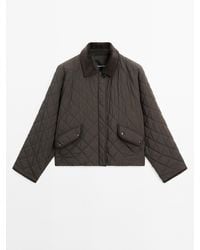 MASSIMO DUTTI - Kort Waterafstotend Jack Met Corduroy Detail - Lyst