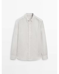 MASSIMO DUTTI - Regular-Fit Striped 100% Linen Shirt - Lyst