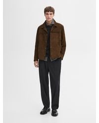 MASSIMO DUTTI - Short Suede Leather Jacket - Lyst