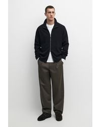 MASSIMO DUTTI - 100% Cotton Ribbed Knit Cardigan - Lyst