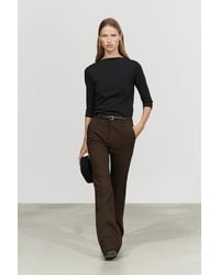 MASSIMO DUTTI - High-Neck Cotton Blend T-Shirt - Lyst
