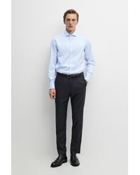 MASSIMO DUTTI - Slim Fit 100% Cotton Shirt With Double Cuffs - Lyst