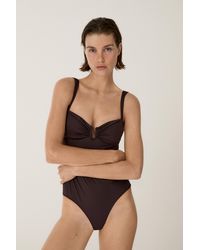 MASSIMO DUTTI - Swimsuit With Gathered Detail - Lyst