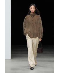 MASSIMO DUTTI - Flowing Shirt With Stand Collar And Bib Detail - Lyst