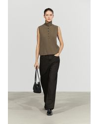 MASSIMO DUTTI - Wool-Blend Knit Vest With Buttoned High Neck - Lyst