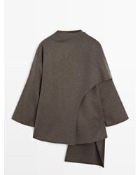 MASSIMO DUTTI - Halflange Jas Van Wolmix Met Sjaal - Lyst