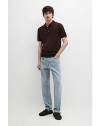 MASSIMO DUTTI - Cotton Knit Polo Sweater - Lyst