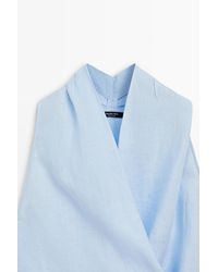 MASSIMO DUTTI - 100% Linen Halter Top With Tie Detail - Lyst