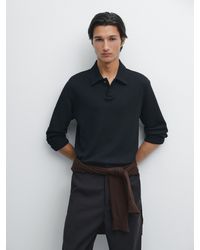 MASSIMO DUTTI - Polo Manches Longues Texturé - Lyst