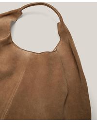MASSIMO DUTTI - Maxi Split Suede Leather Tote Bag - Lyst