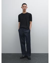 MASSIMO DUTTI - T-Shirt Aus Leinenmischgewebe - Lyst