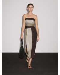 MASSIMO DUTTI - Trägerloses Kleid Mit Raffungen - Lyst