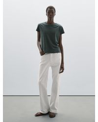 MASSIMO DUTTI - Maglietta A Maniche Corte 100% Lino - Lyst