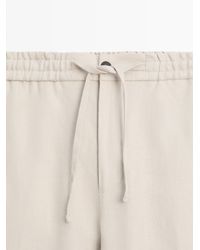 MASSIMO DUTTI - Pantalón Total Look Detalle Cintura Lino - Lyst