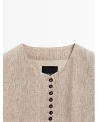 MASSIMO DUTTI - Chaleco Melange Detalle Botones Lino - Lyst