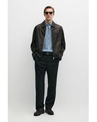 MASSIMO DUTTI - Nappa Leather Jacket With Pocket - Lyst