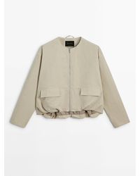 MASSIMO DUTTI - Bomber Jacket With Zip And Pockets - Lyst