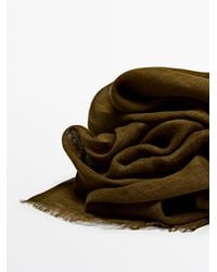 MASSIMO DUTTI - Fular Liso 100% Lino - Lyst