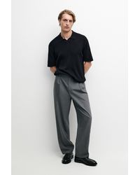 MASSIMO DUTTI - 100% Cotton Cable-Knit Polo Sweater - Lyst
