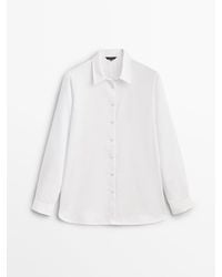 MASSIMO DUTTI White Lyocell Shirt