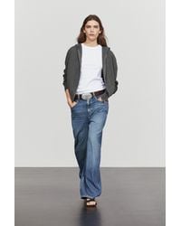 MASSIMO DUTTI - Cotton Blend Knit Hooded Cardigan - Lyst