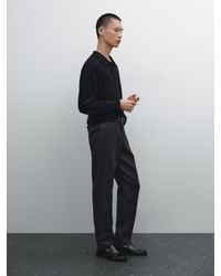 MASSIMO DUTTI - Pantaloni Tapered Fit 100% Lino - Lyst