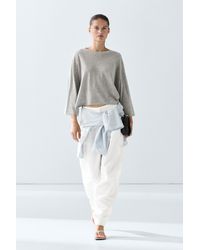 MASSIMO DUTTI - Wool Blend Round Neck Sweater - Lyst