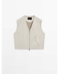 MASSIMO DUTTI - Double Zip Gilet With Pockets - Lyst