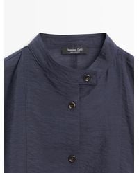 MASSIMO DUTTI - Stand Collar Bomber Jacket With Button Details - Lyst